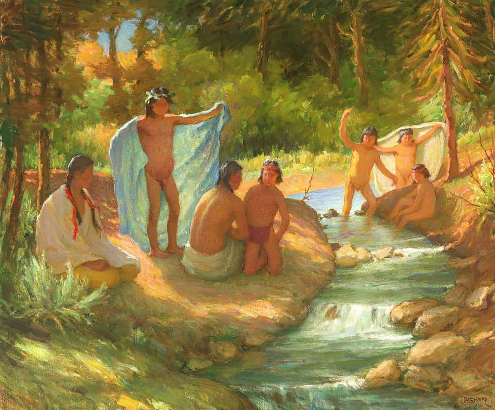 Indian Boys in Taos Canyon